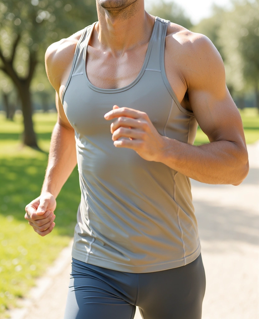 Active person jogging in a park